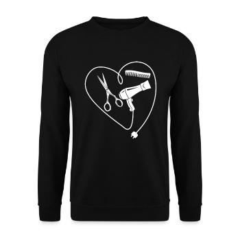 Friseur Friseurin - Unisex Pullover - Schwarz - Vorne - Alina (178cm) & Michal (187cm)