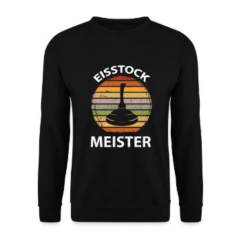 Eisstock Stockschiessen Eisstockschießen - Unisex Pullover - Schwarz - Vorne - Alina (178cm) & Michal (187cm)
