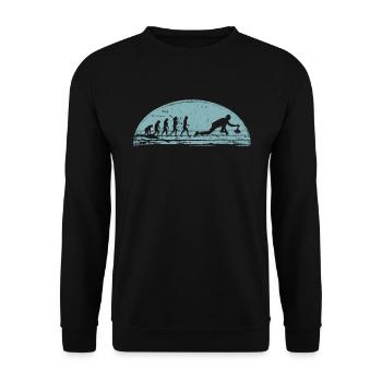 Eisstock Stockschiessen Eisstockschießen - Unisex Pullover - Schwarz - Vorne - Alina (178cm) & Michal (187cm)