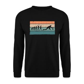 Eisstock Stockschiessen Eisstockschießen - Unisex Pullover - Schwarz - Vorne - Alina (178cm) & Michal (187cm)