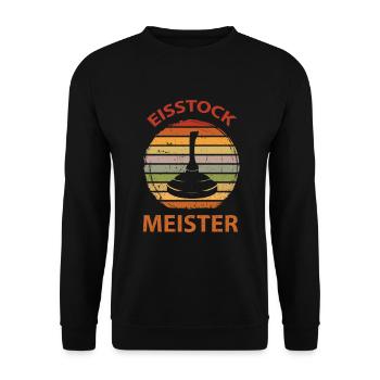 Eisstock Stockschiessen Eisstockschießen - Unisex Pullover - Schwarz - Vorne - Alina (178cm) & Michal (187cm)