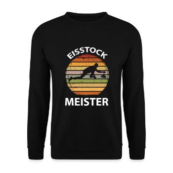 Eisstock Stockschiessen Eisstockschießen - Unisex Pullover - Schwarz - Vorne - Alina (178cm) & Michal (187cm)
