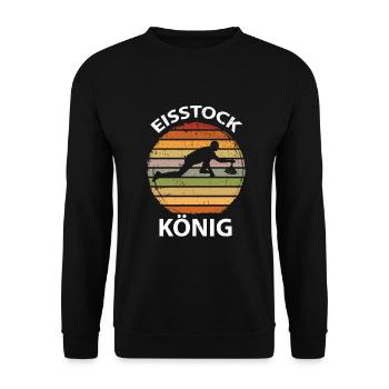 Eisstock Stockschiessen Eisstockschießen - Unisex Pullover - Schwarz - Vorne - Alina (178cm) & Michal (187cm)