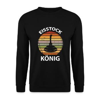 Eisstock Stockschiessen Eisstockschießen - Unisex Pullover - Schwarz - Vorne - Alina (178cm) & Michal (187cm)