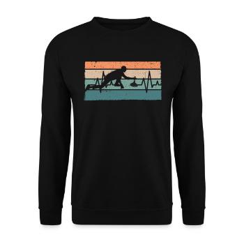 Eisstock Stockschiessen Eisstockschießen - Unisex Pullover - Schwarz - Vorne - Alina (178cm) & Michal (187cm)