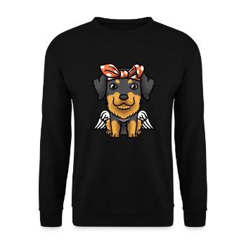 Chien Hovawart - Sweat-shirt Unisexe - noir - Devant - Alina (178cm) & Michal (187cm)