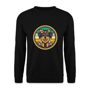 Chien Hovawart - Sweat-shirt Unisexe - noir - Devant - Alina (178cm) & Michal (187cm)