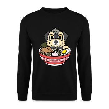 Morkie Dog Japonais Food Ramen Noodles - Sweat-shirt Unisexe - noir - Devant - Alina (178cm) & Michal (187cm)
