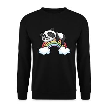 Panda With Rainbow Sleep Sleep Napping - Unisex Sweatshirt - black - Front - Alina (178cm) & Michal (187cm)