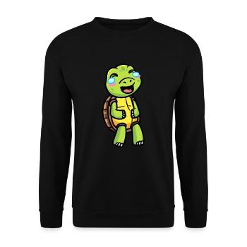 Meeresschildkröte Lachendes Emoticon - Unisex Pullover - Schwarz - Vorne - Alina (178cm) & Michal (187cm)