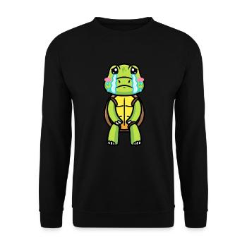 Tortue de mer triste émoticône pleurante - Sweat-shirt Unisexe - noir - Devant - Alina (178cm) & Michal (187cm)