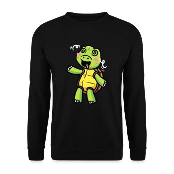 Émoticône de tortue de mer Amoureux des tortues - Sweat-shirt Unisexe - noir - Devant - Alina (178cm) & Michal (187cm)