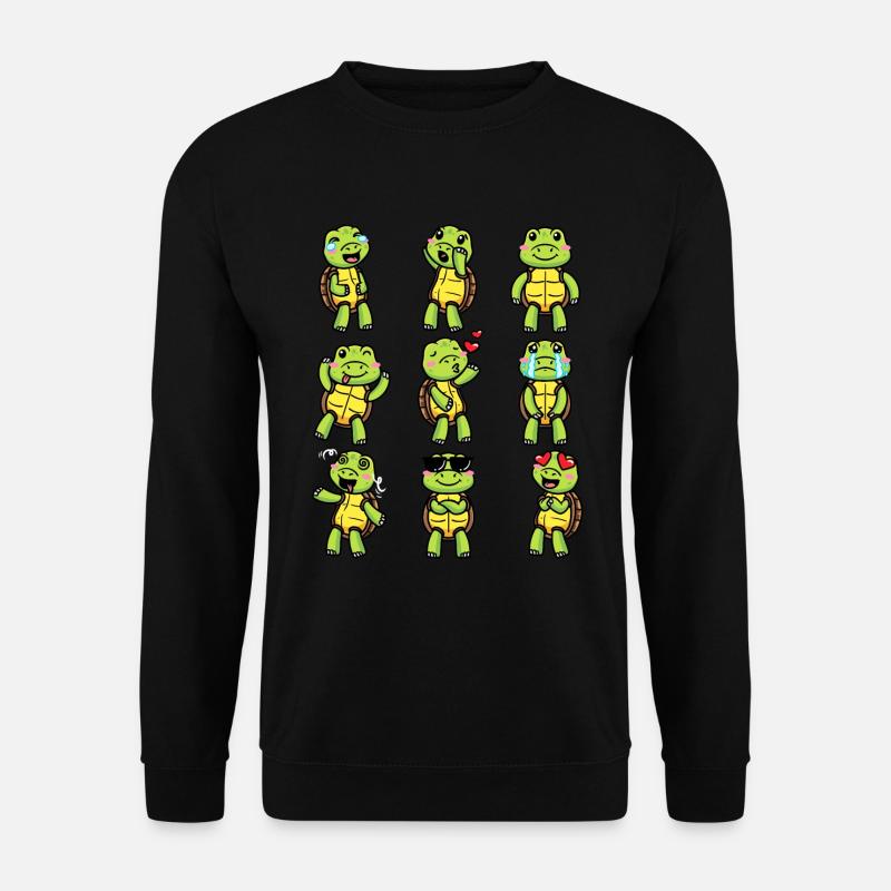 Sea Turtle Emoticon Turtle Lovers - Unisex Sweatshirt - black