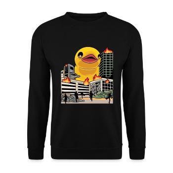 Lustige Riesige Gummi-enten-liebhaber Kinder - Unisex Pullover - Schwarz - Vorne - Alina (178cm) & Michal (187cm)