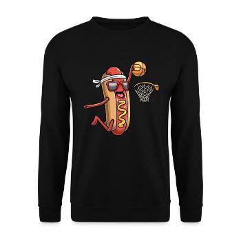 Hot dog in a bun Playing basketball Sports - Unisex Sweatshirt - black - Front - Alina (178cm) & Michal (187cm)