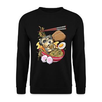 kawaii morkie chien ramen nouilles cuisine japonaise - Sweat-shirt Unisexe - noir - Devant - Alina (178cm) & Michal (187cm)