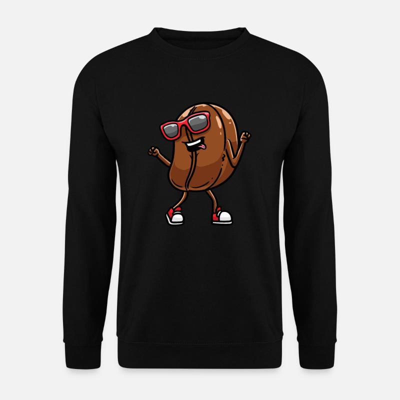 Kaffeebohne Mit Sonnenbrille Tänzer Tanzen - Unisex Pullover - Schwarz