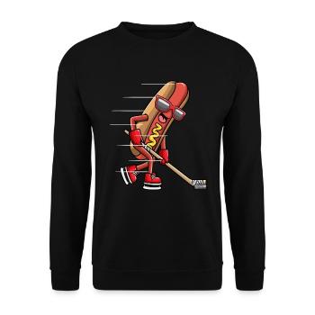 Hot-dog dans un chignon Jouer au hockey sur glace Activités sportives - Sweat-shirt Unisexe - noir - Devant - Alina (178cm) & Michal (187cm)