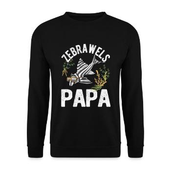 Zebrawels Papa Hypancistrus Fisch Fischhalter - Unisex Pullover - Schwarz - Vorne - Alina (178cm) & Michal (187cm)