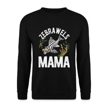 Zebrawels Mama Hypancistrus Fisch Fischhalter - Unisex Pullover - Schwarz - Vorne - Alina (178cm) & Michal (187cm)