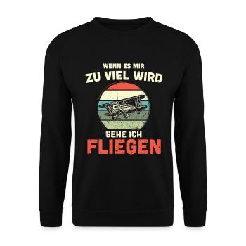 Modellflugzeug Modellflieger Modellbau Flugzeug - Unisex Pullover - Schwarz - Vorne - Alina (178cm) & Michal (187cm)