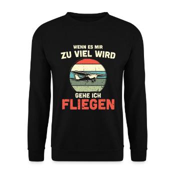 Modellflugzeug Modellflieger Modellbau Flugzeug - Unisex Pullover - Schwarz - Vorne - Alina (178cm) & Michal (187cm)