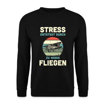 Modellflugzeug Modellflieger Modellbau Flugzeug - Unisex Pullover - Schwarz - Vorne - Alina (178cm) & Michal (187cm)