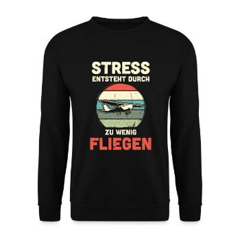Modellflugzeug Modellflieger Modellbau Flugzeug - Unisex Pullover - Schwarz - Vorne - Alina (178cm) & Michal (187cm)