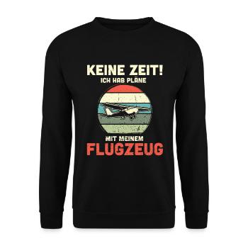 Modellflugzeug Modellflieger Modellbau Flugzeug - Unisex Pullover - Schwarz - Vorne - Alina (178cm) & Michal (187cm)