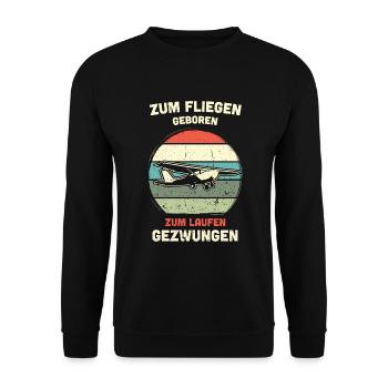 Modellflugzeug Modellflieger Modellbau Flugzeug - Unisex Pullover - Schwarz - Vorne - Alina (178cm) & Michal (187cm)