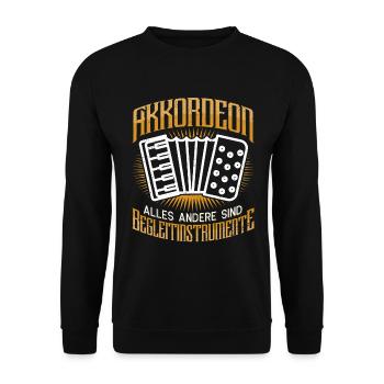 Akkordeon Akkordeonist Akkordeonspieler - Unisex Pullover - Schwarz - Vorne - Alina (178cm) & Michal (187cm)