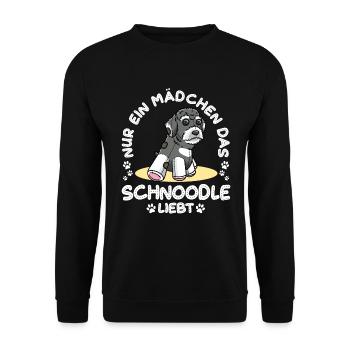 Schnoodle Hund - Unisex Pullover - Schwarz - Vorne - Alina (178cm) & Michal (187cm)