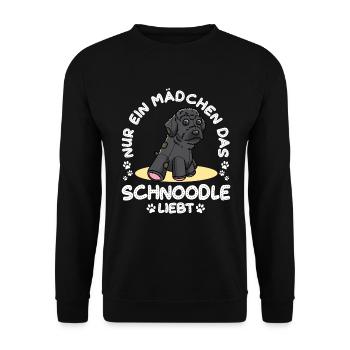 Schnoodle Hund - Unisex Pullover - Schwarz - Vorne - Alina (178cm) & Michal (187cm)