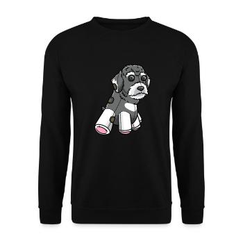 Schnoodle Dog Cuddly Toy - Sweat-shirt Unisexe - noir - Devant - Alina (178cm) & Michal (187cm)