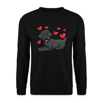 Schnoodle Hund - Unisex Pullover - Schwarz - Vorne - Alina (178cm) & Michal (187cm)