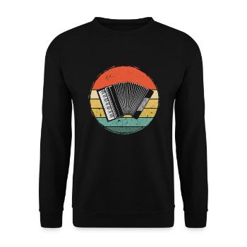 Accordion Styrian Harmonica Accordion - Unisex Sweatshirt - black - Front - Alina (178cm) & Michal (187cm)
