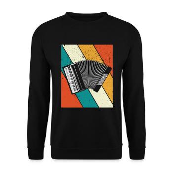 Accordion Styrian Harmonica Accordion - Unisex Sweatshirt - black - Front - Alina (178cm) & Michal (187cm)
