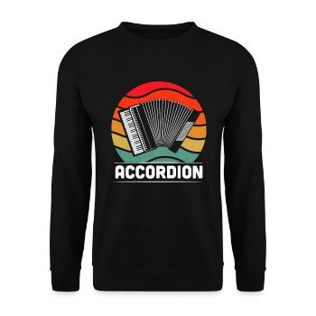 Accordion Styrian Harmonica Accordion - Unisex Sweatshirt - black - Front - Alina (178cm) & Michal (187cm)