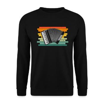 Accordion Styrian Harmonica Accordion - Unisex Sweatshirt - black - Front - Alina (178cm) & Michal (187cm)