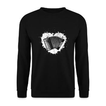 Accordion Styrian Harmonica Accordion - Unisex Sweatshirt - black - Front - Alina (178cm) & Michal (187cm)