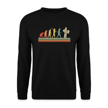 Accordion Styrian Harmonica Accordion - Unisex Sweatshirt - black - Front - Alina (178cm) & Michal (187cm)