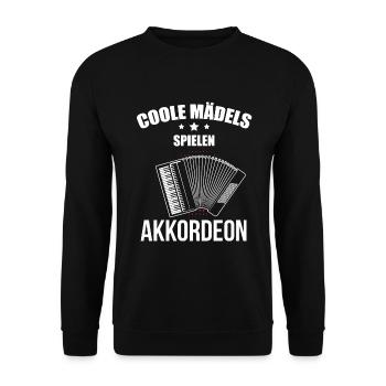 Ziehharmonika Steirische Harmonika Akkordeon - Unisex Pullover - Schwarz - Vorne - Alina (178cm) & Michal (187cm)