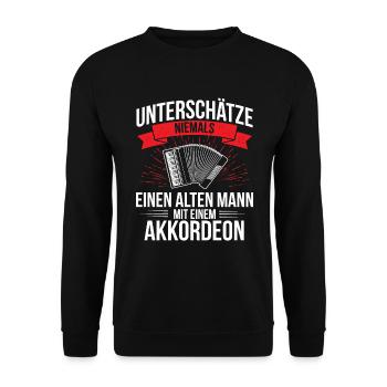 Ziehharmonika Steirische Harmonika Akkordeon - Unisex Pullover - Schwarz - Vorne - Alina (178cm) & Michal (187cm)