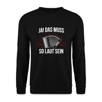 Ziehharmonika Steirische Harmonika Akkordeon - Unisex Pullover - Schwarz - Vorne - Alina (178cm) & Michal (187cm)