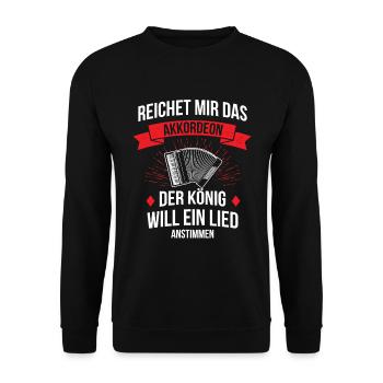 Ziehharmonika Steirische Harmonika Akkordeon - Unisex Pullover - Schwarz - Vorne - Alina (178cm) & Michal (187cm)