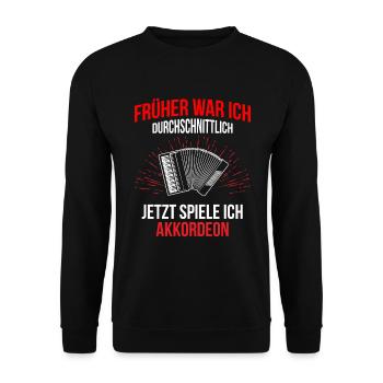 Ziehharmonika Steirische Harmonika Akkordeon - Unisex Pullover - Schwarz - Vorne - Alina (178cm) & Michal (187cm)