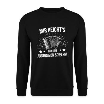 Ziehharmonika Steirische Harmonika Akkordeon - Unisex Pullover - Schwarz - Vorne - Alina (178cm) & Michal (187cm)