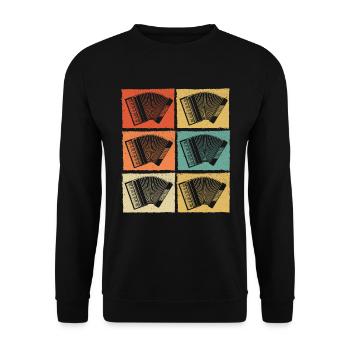Accordion Styrian Harmonica Accordion - Unisex Sweatshirt - black - Front - Alina (178cm) & Michal (187cm)