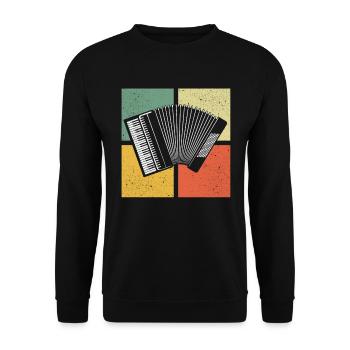 Accordion Styrian Harmonica Accordion - Unisex Sweatshirt - black - Front - Alina (178cm) & Michal (187cm)