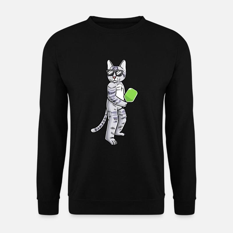 Cat plays pickleball - Unisex Sweatshirt - black